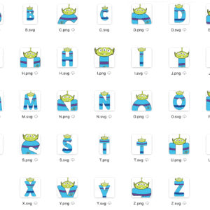 Toy Story Alphabet SVG PNG Bundle