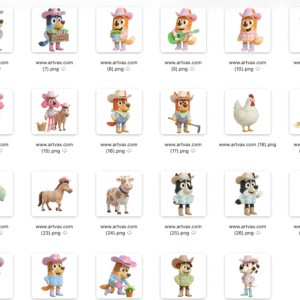 Bluey Cowgirl Clipart Bundle