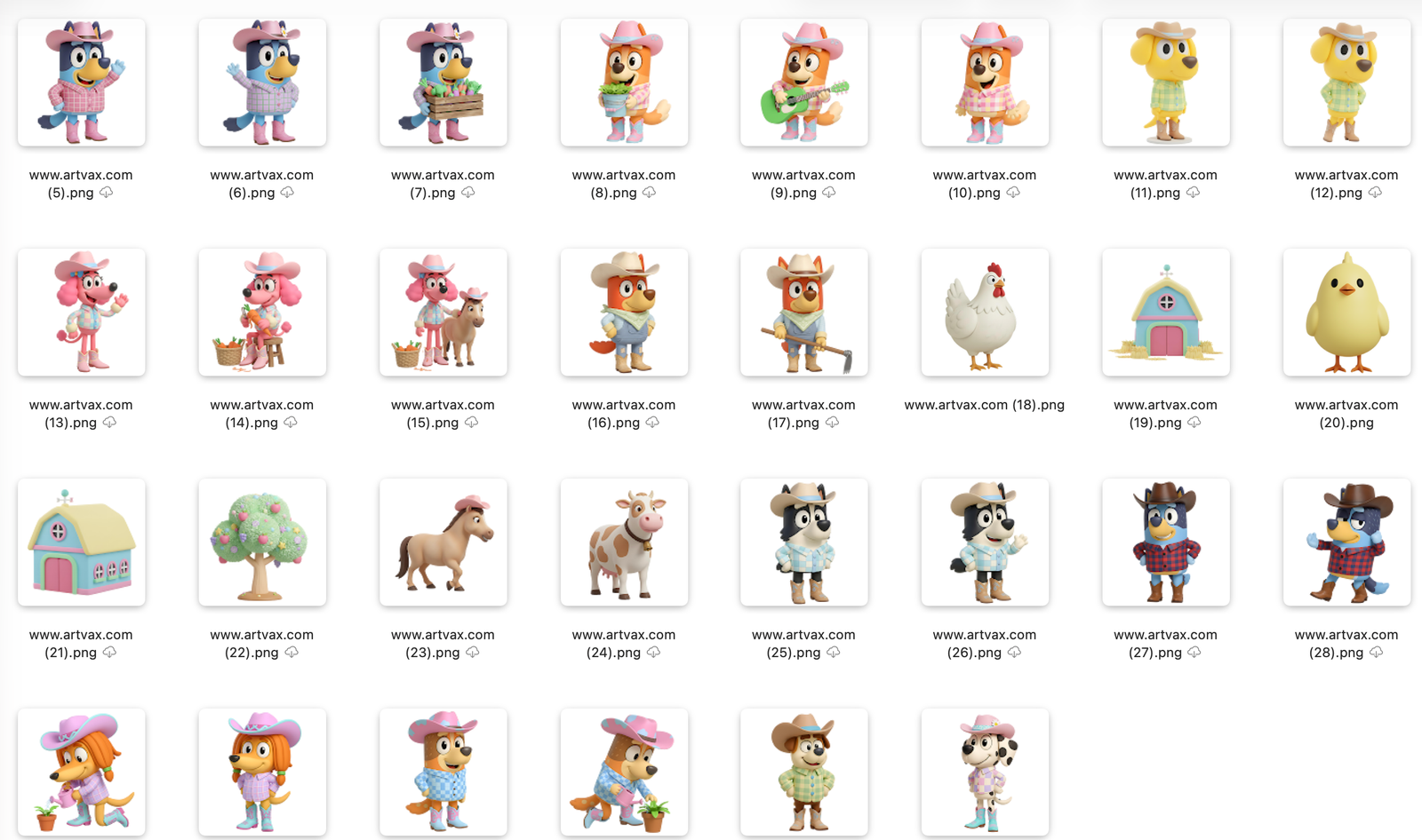 Bluey Cowgirl Clipart Bundle