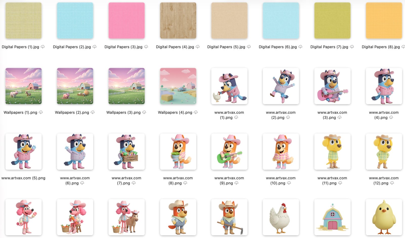 Bluey Cowgirl Clipart Bundle