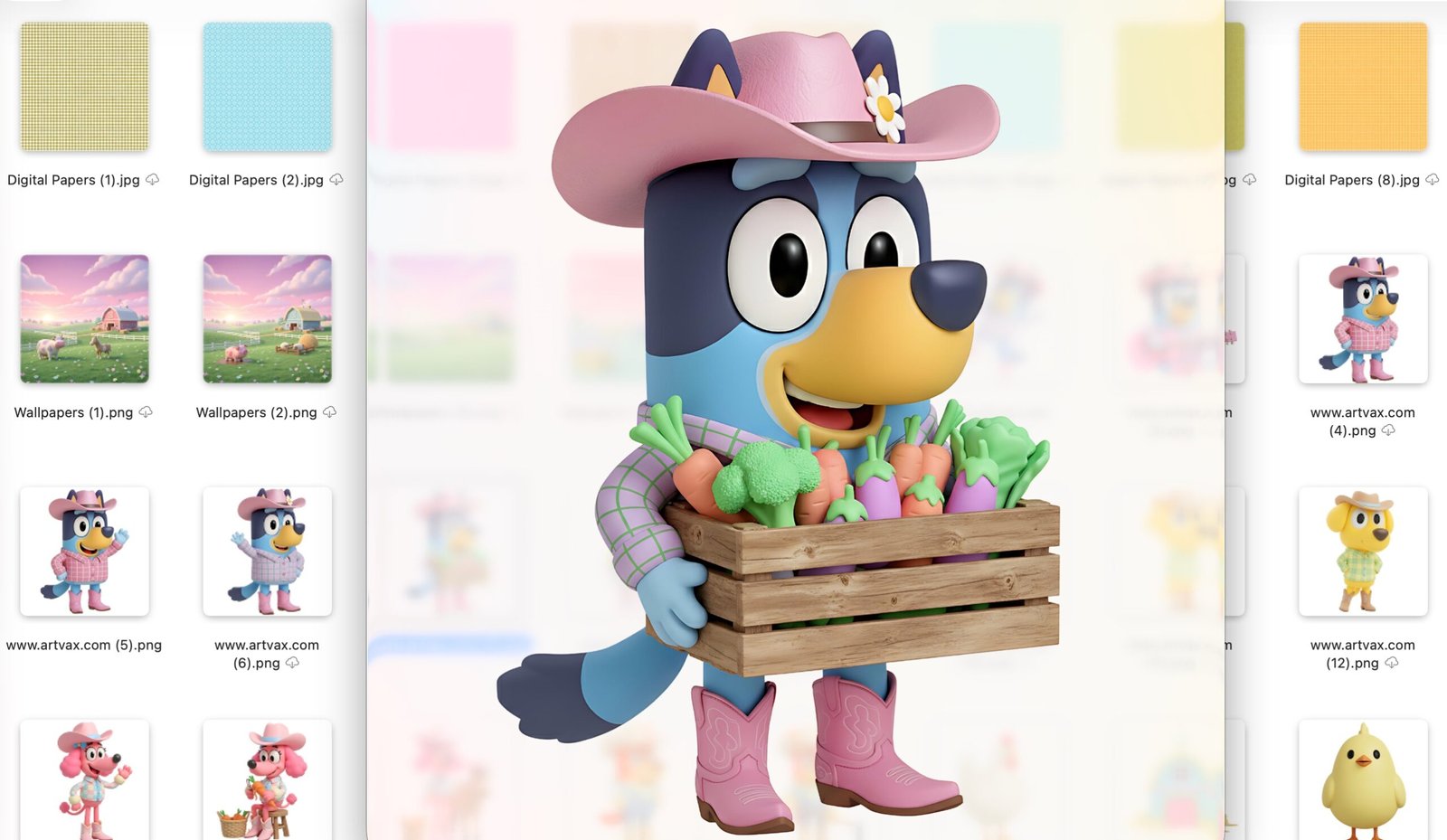 Bluey Cowgirl Clipart Bundle