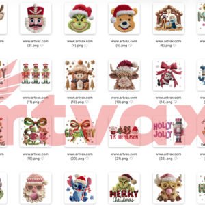 Crochet Christmas PNG Bundle