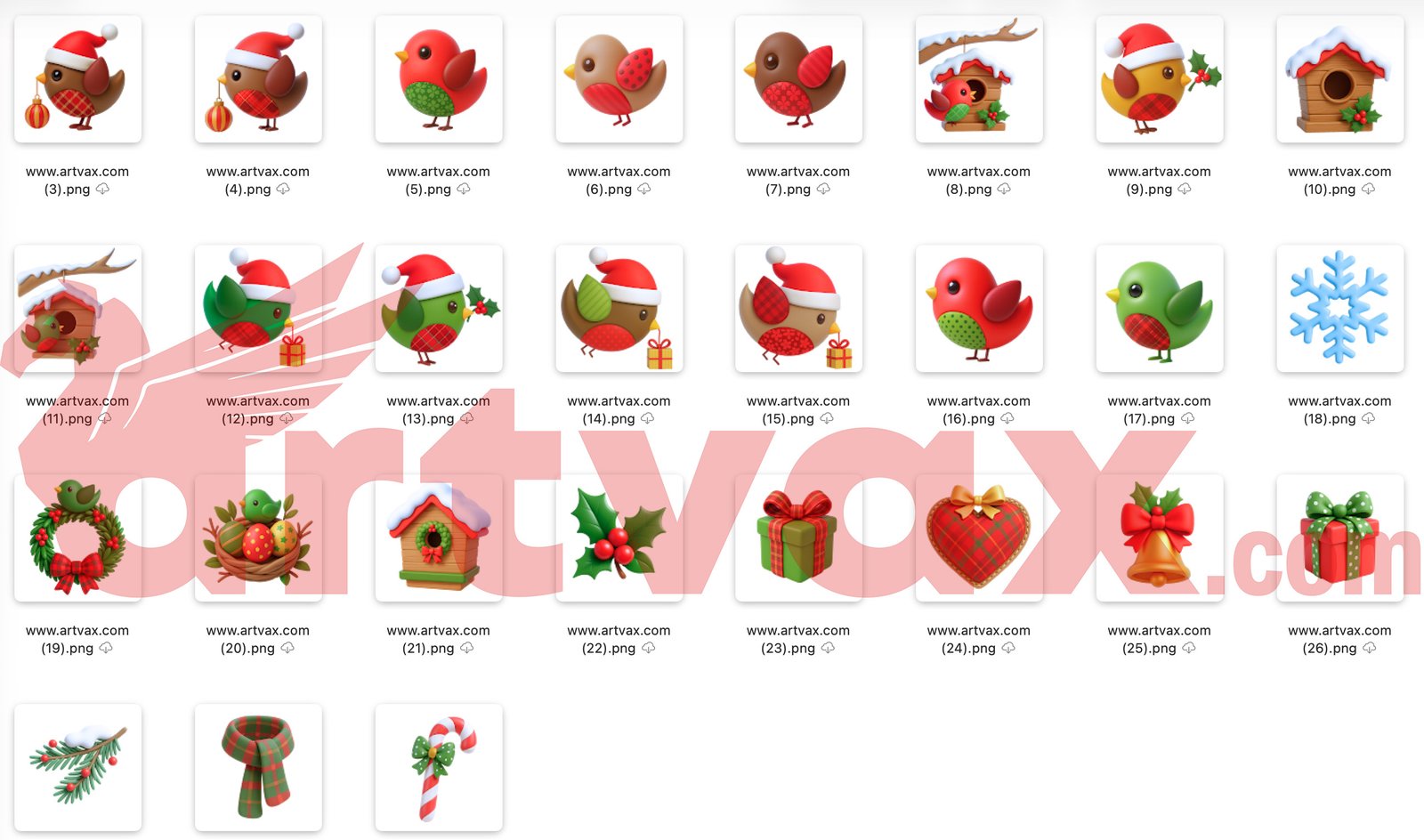 Christmas Birds Clipart