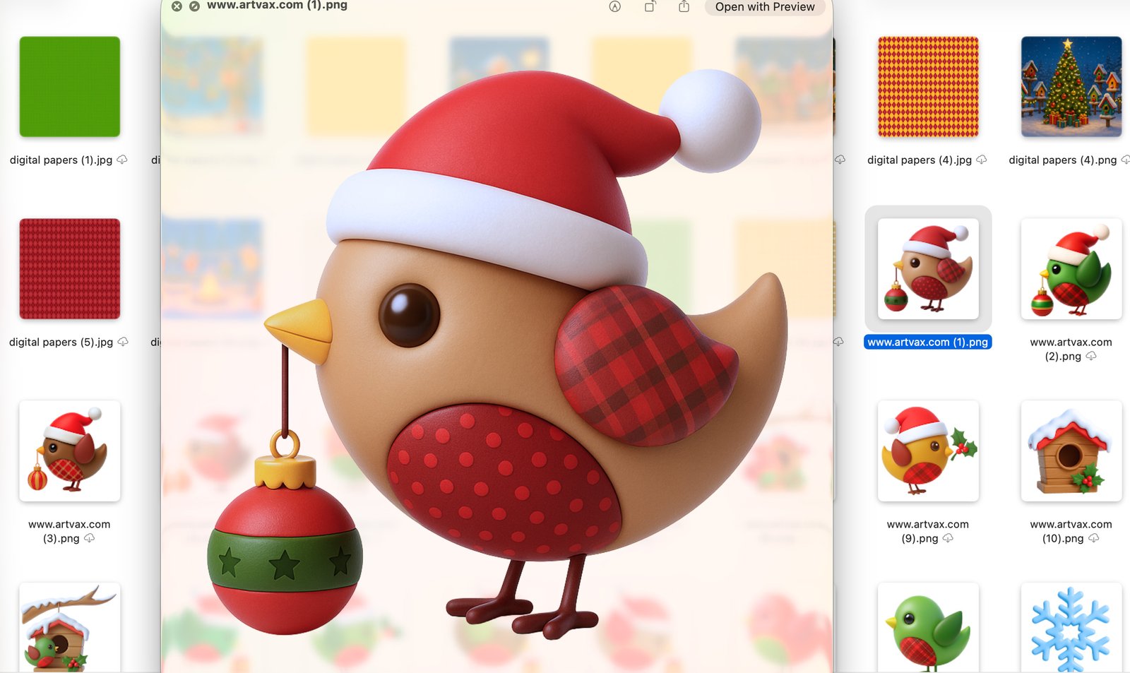Christmas Birds Clipart