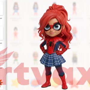 Alternative view of Super Girls Clipart Bundle | 3D Female Superhero PNGs | Digital Download | Birthday Party Decor & Hero Sublimation