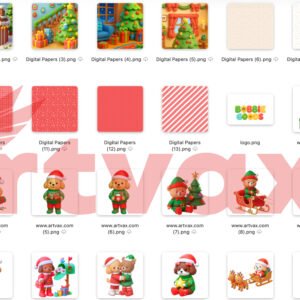 Christmas Bobbie Goods Clipart Bundle