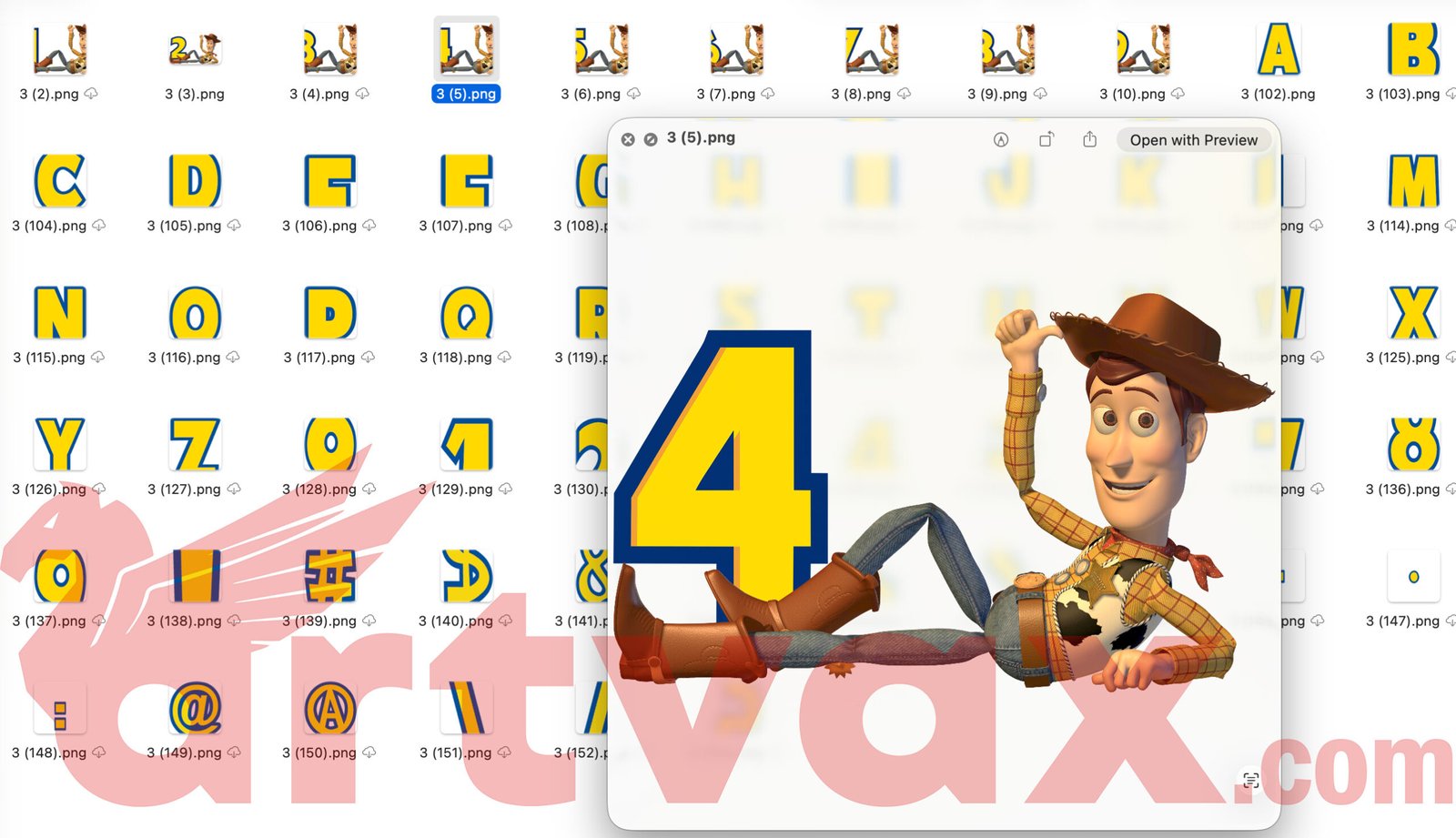 Toy Story Alphabet SVG PNG Bundle