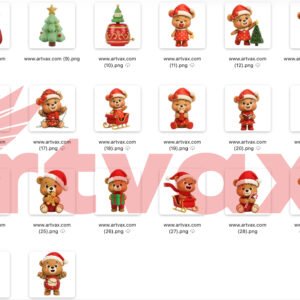 Christmas Bear Clipart Bundle