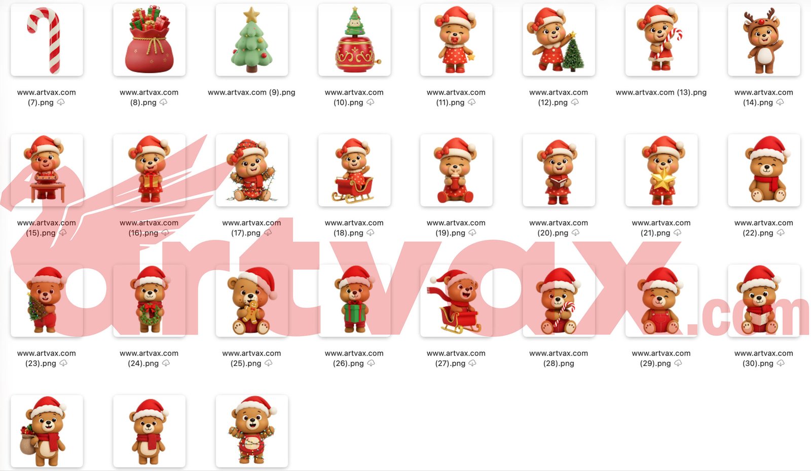 Christmas Bear Clipart Bundle