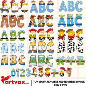 Toy Story Alphabet SVG PNG Bundle