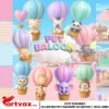 3D Hot Air Balloon Animals PNG Bundle