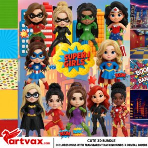 Super Girls Clipart Bundle