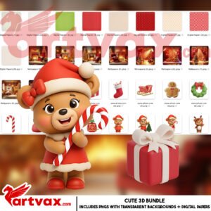 Christmas Bear Clipart Bundle