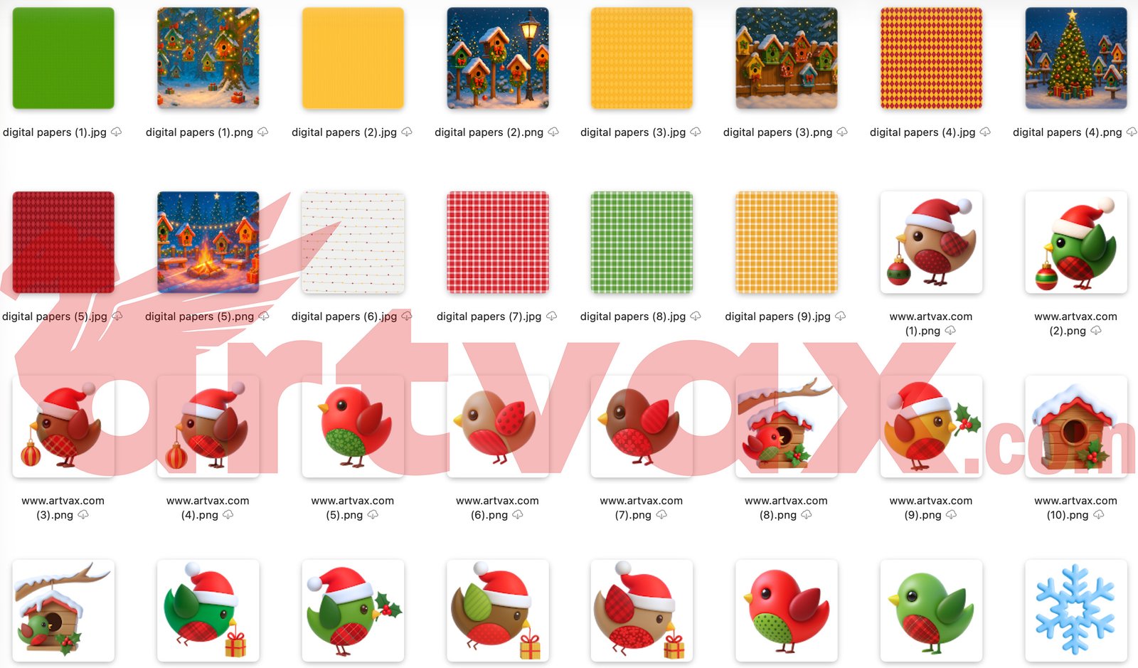 Christmas Birds Clipart