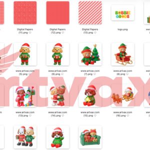 Christmas Bobbie Goods Clipart Bundle