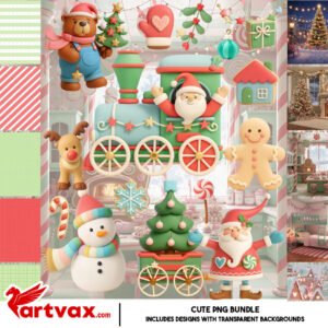 Santa Train Clipart Bundle