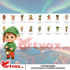 Christmas Elf Clipart Bundle
