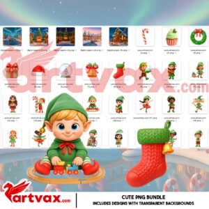 Christmas Elf Clipart Bundle