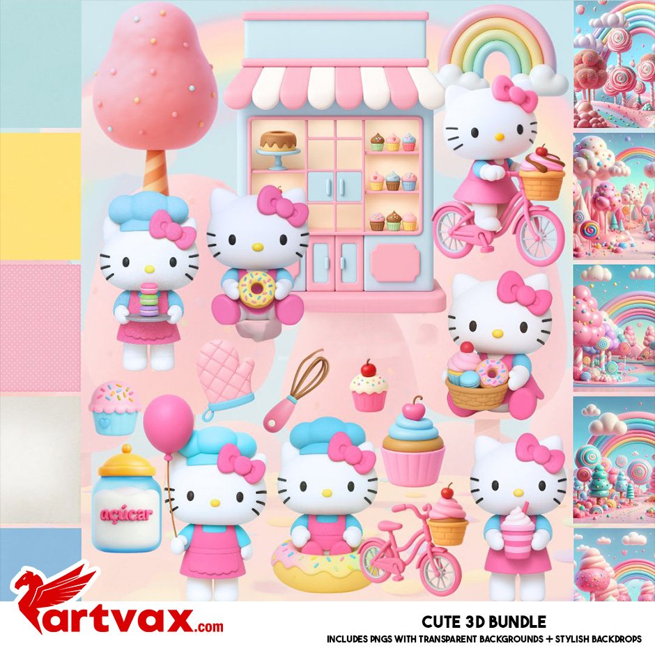 Hello Kitty Clipart Bundle