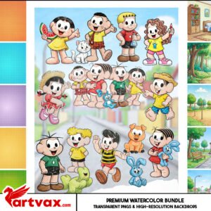 Watercolor Turma da Monica
