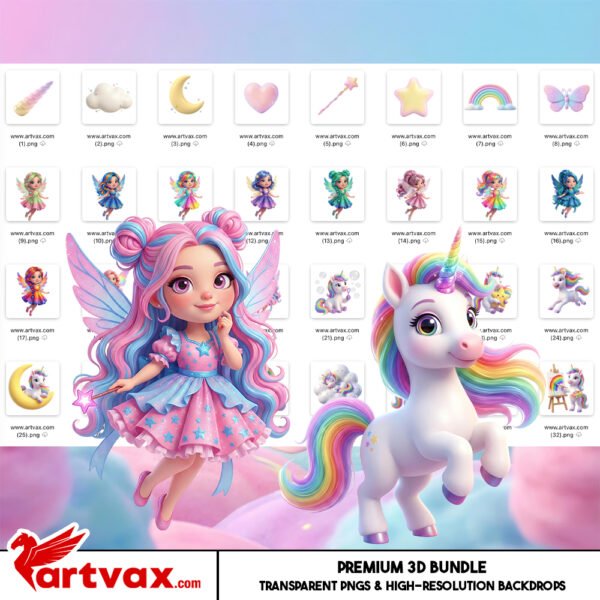 Unicorn PNG Bundle | Fairy Clipart | Magical Fantasy Digital Art ...