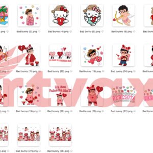 Alternative view of 2000+ Valentine PNG Bundle | Digital Clipart Pack | Mickey Minnie Stitch Mario Pikachu Skeletons | Sublimation Designs