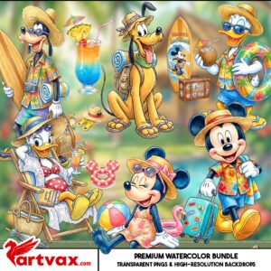 Disney Summer Vacation Watercolor PNG