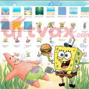SpongeBob Watercolor PNG Bundle