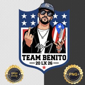 Alternative view of Team Benito Super Bowl LX PNG, Game day png, Bad Bunny NFL Super Bowl 2026 PNG