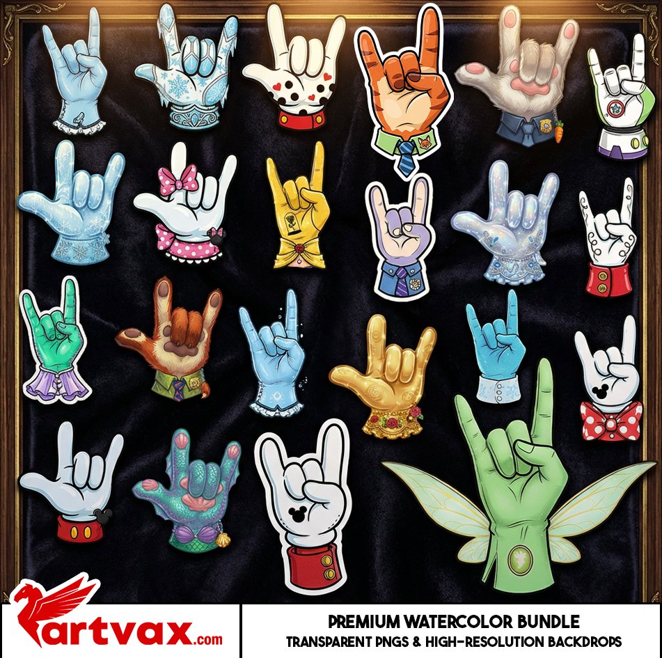 ASL I Love You PNG Bundle