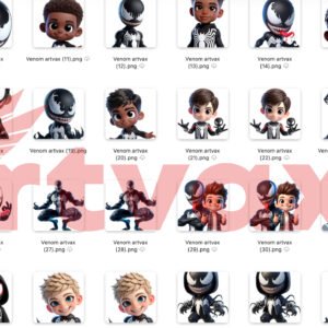 Venom and Miles Morales 3D PNG Bundle