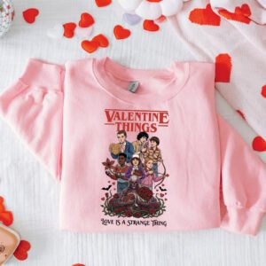 Alternative view of Valentine Things PNG | Love is a Strange Thing Shirt Design | Hawkins Crew Valentine Clipart | Vecna Heart Roses Sublimation | Instant Digital Download PNG