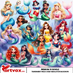Mermaid Princess PNG Bundle