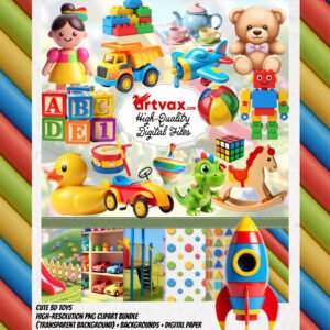 Cute 3D Toys PNG Bundle