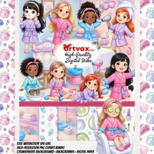 Cute Spa Girl PNG Bundle