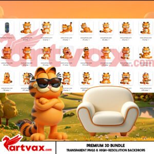 Garfield 3D PNG Bundle