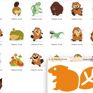 Alternative view of Hoppers Mega Bundle PNG, Hoppers Clipart PNG Disney Pixar Hoppers 2026 Movie, King George, Dr. Sam, Ellen Bear, Loaf and Tom Lizard