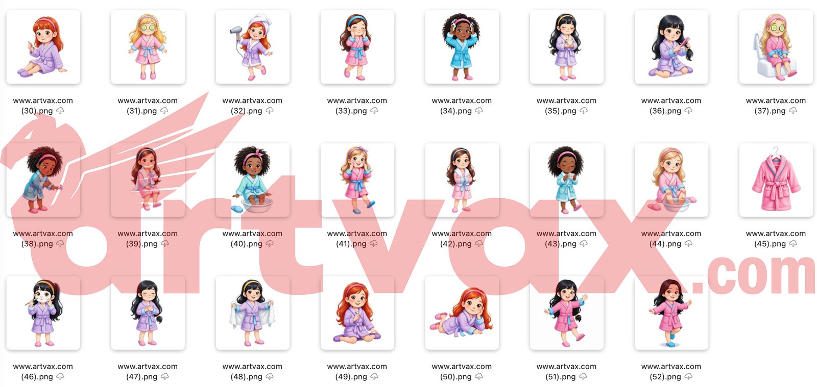 Cute Spa Girl PNG Bundle