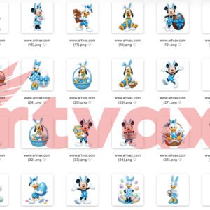 Watercolor Mickey Easter PNG Bundle