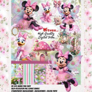 3D Minnie Mouse Fairy PNG Bundle