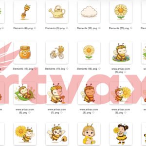 Bee Clipart Bundle PNG