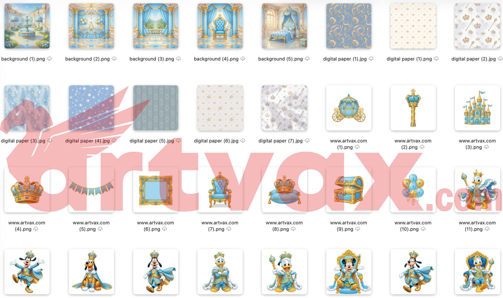 Royal Blue Mickey Mouse PNG Bundle