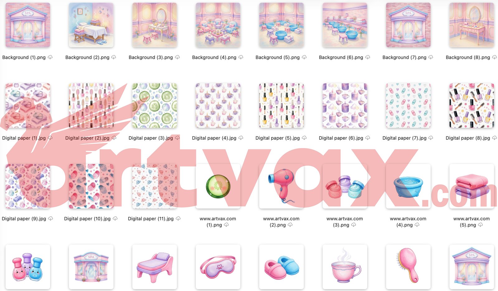 Cute Spa Girl PNG Bundle