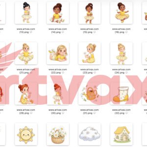 Watercolor Daisy Garden PNG Bundle