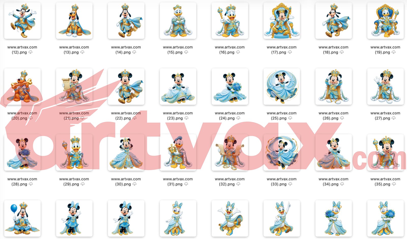 Royal Blue Mickey Mouse PNG Bundle