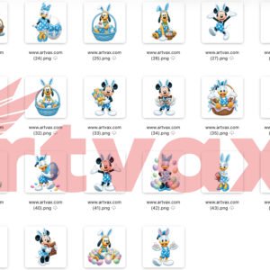 Watercolor Mickey Easter PNG Bundle