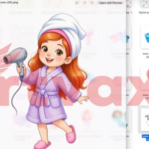 Cute Spa Girl PNG Bundle