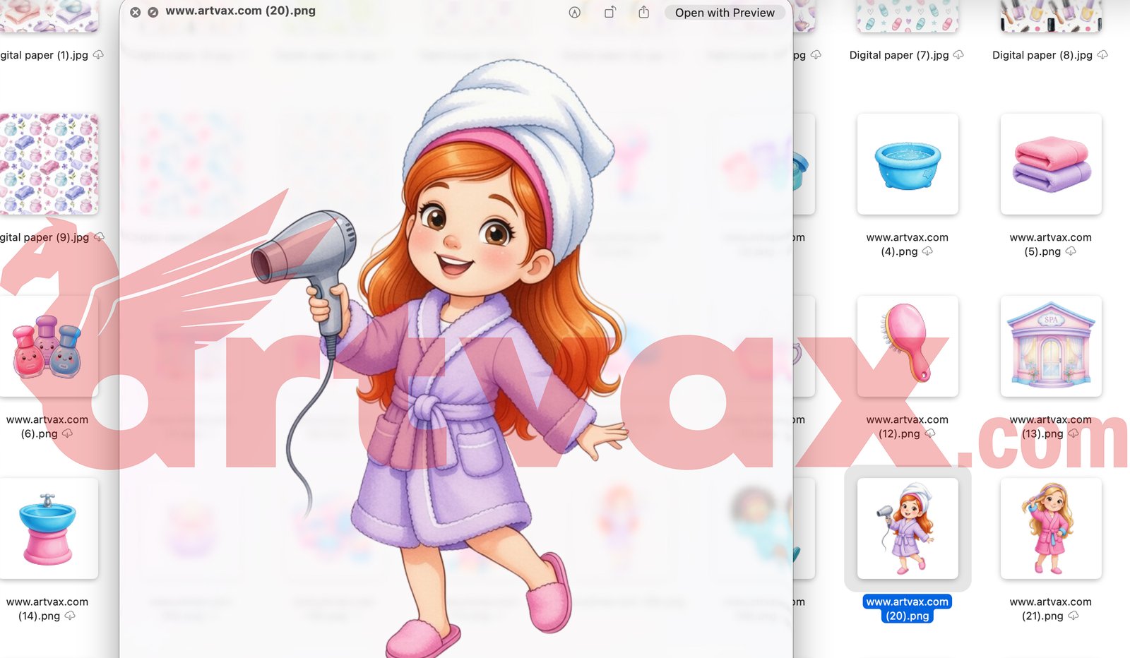 Cute Spa Girl PNG Bundle