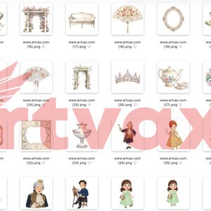 Cute Watercolor Regency Clipart Bundle