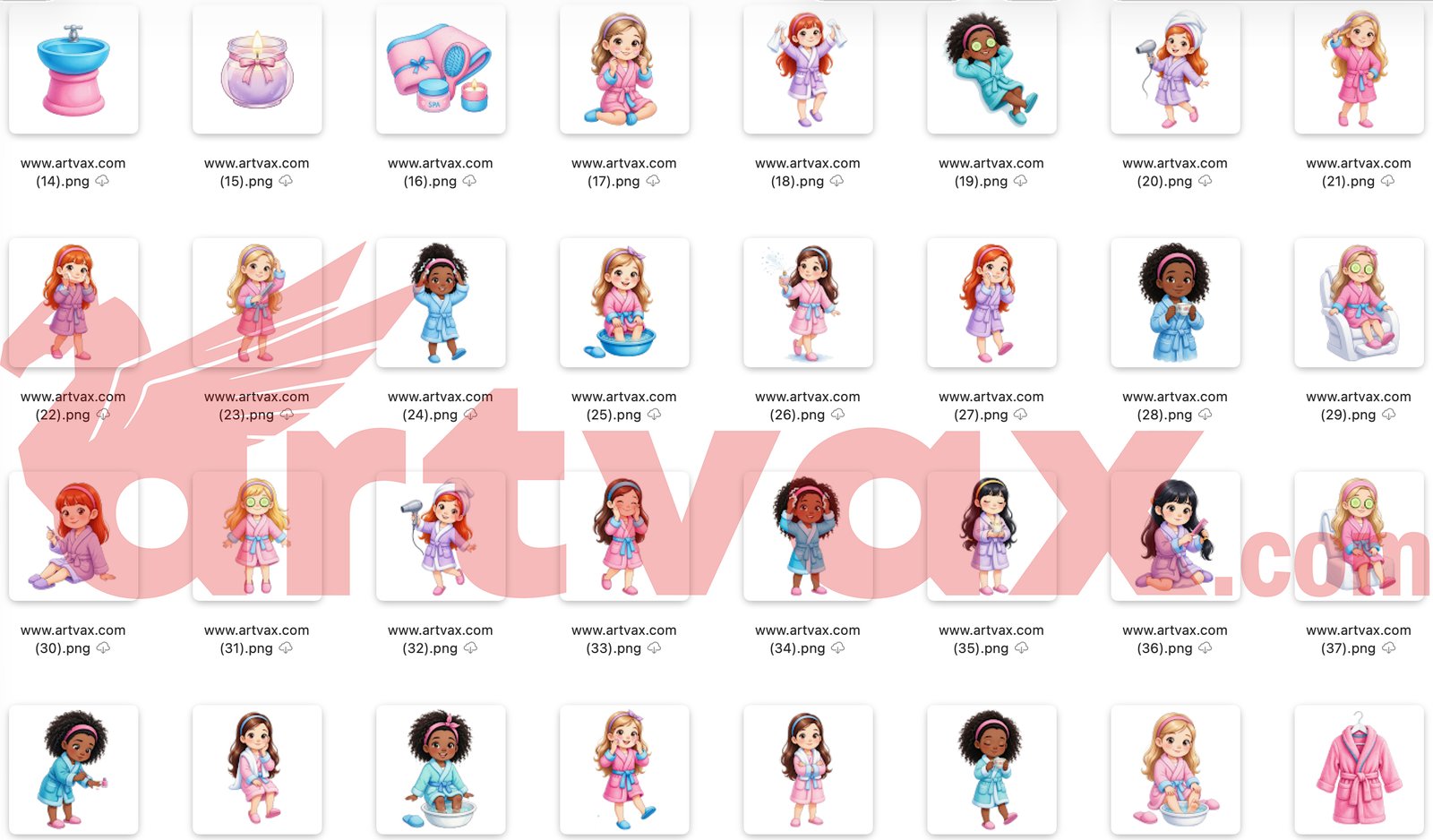 Cute Spa Girl PNG Bundle